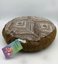 Load image into Gallery viewer, Small Brown Peacock Feather meditation Cushion local pick up