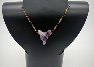 Amethyst Wolf, Copper Necklace.