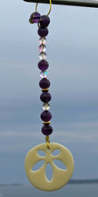 Load image into Gallery viewer, Lavender Aura Quartz &amp; Amethyst, Sand dollar, Sun Catcher.