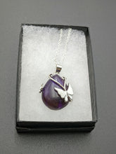 Load image into Gallery viewer, 925 Sterling Silver Plated, Amethyst Butterfly 18&quot; Necklace