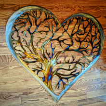 Load image into Gallery viewer, Large Tree of life in heart- Metal Art