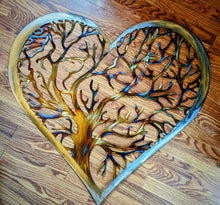 Load image into Gallery viewer, Large Tree of life in heart- Metal Art