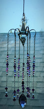 Load image into Gallery viewer, Chandelier, Sun Catcher with Lavender Aura Quartz &amp; Amethyst- Echo of a Stone