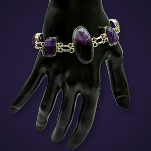 925 Sterling Silver, Amethyst  Bracelet.