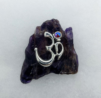 OM on Amethyst with Swarovski Crystal - local pick up