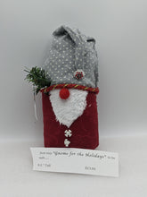 Load image into Gallery viewer, Just stay &quot; Gnome. For the Holidays&quot; Doorstop- Sew Sonya  local pick up