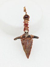 Load image into Gallery viewer, Mookaite Jasper Arrowhead Dagger with 30&quot; Chain- Raven Stone.