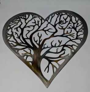 Heart Tree of Life - Metal Art-Local pick up