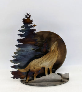 Wolf, 3 dimensional,Candle holder- Metal Art