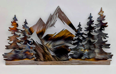 Mountain Scene - metal art