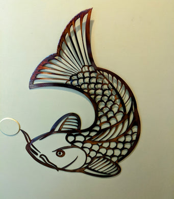 Swimming Koi  metal wall art