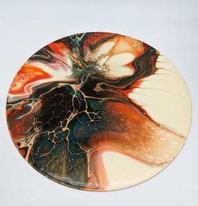 Acrylic Flow Art on vinyl, Resin Coated - Handmade By Lisa