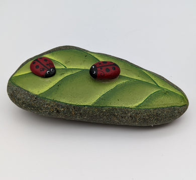 Ladybug couple rock  - Spare Time Creations