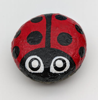 Ladybug, Hand Painted Rock  - Wildlycreative