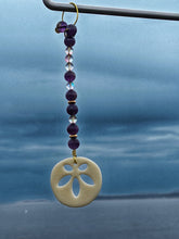 Load image into Gallery viewer, Lavender Aura Quartz &amp; Amethyst, Sand dollar, Sun Catcher.