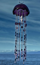 Load image into Gallery viewer, Joint Project -  Lavender Aura Quartz &amp; Amethyst, Jellyfish, Sun Catcher.