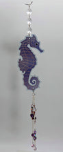 Load image into Gallery viewer, Seahorse with Amethyst &amp; Lavender Aura Quartz  - Recycled/Upcycled Glass