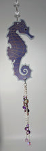 Load image into Gallery viewer, Seahorse with Amethyst &amp; Lavender Aura Quartz  - Recycled/Upcycled Glass