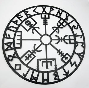 Black matte, Viking Compass -Metal Art