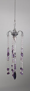 Chandelier, Sun Catcher with Lavender Aura Quartz & Amethyst- Echo of a Stone