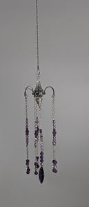 Chandelier, Sun Catcher with Lavender Aura Quartz & Amethyst- Echo of a Stone