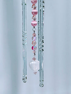Sun Catcher With Rose Quartz Heart