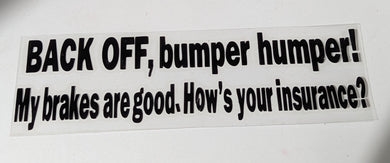 Car Decal - Back of bumper humper