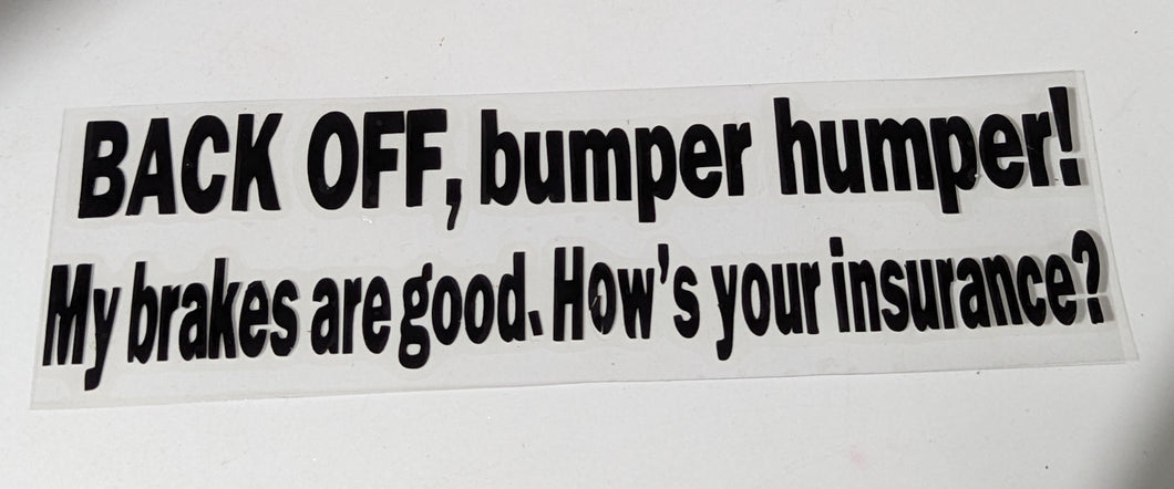 Car Decal - Back of bumper humper