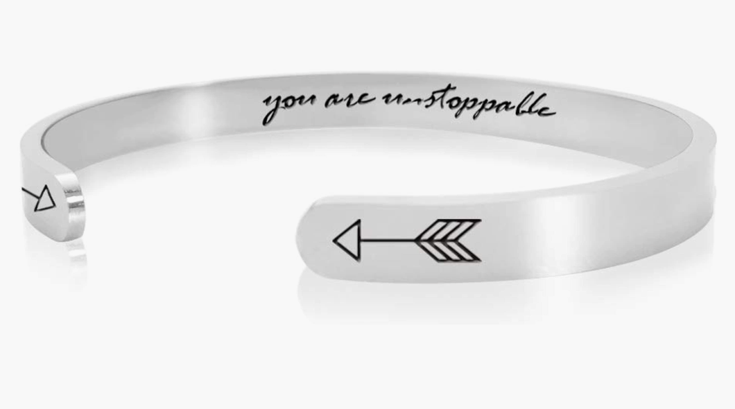 You are unstoppable, hidden inspirational message, Bracelet