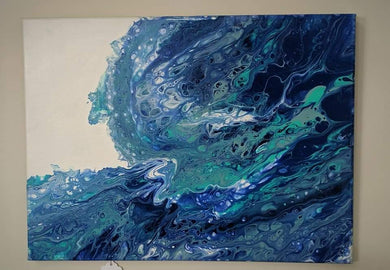 The Wave, Acrylic pour canvas wall art - Echo of a Stone 