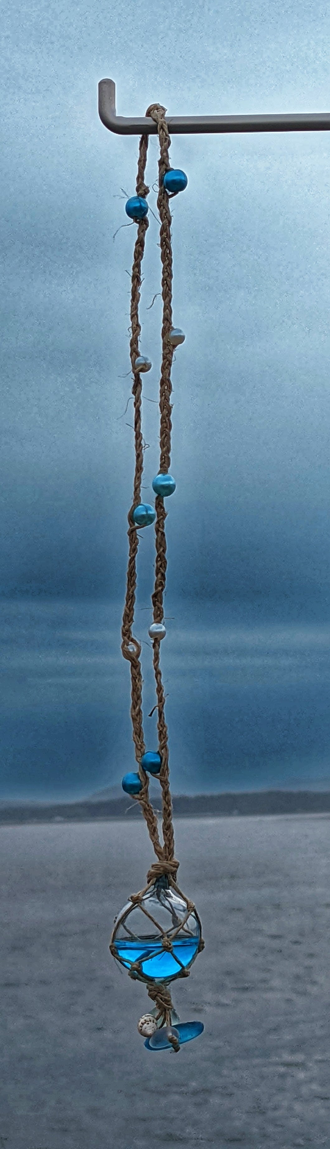 Netted, Glass Bobber with sea glass & Shells - Siren Sea Glass