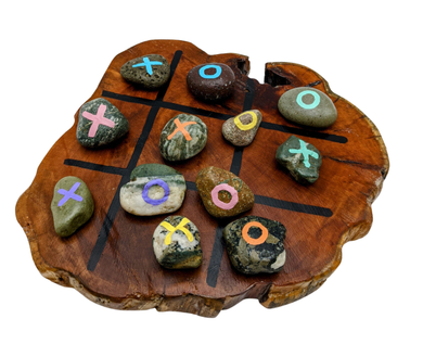 Exotic yew wood Tic Tac Toe  - Siren Sea Glass