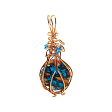 Load image into Gallery viewer, Oyster Copper Turquoise, Copper wrapped 2.4&quot; Pendant