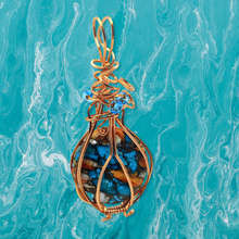 Load image into Gallery viewer, Oyster Copper Turquoise, Copper wrapped 2.4&quot; Pendant