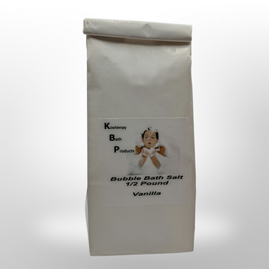 Vanilla Bubble bath salt 1/2 pound- Kootenay Bath Products - Local pick up