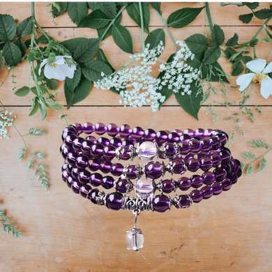 Amethyst and Clear Quartz, Mala.