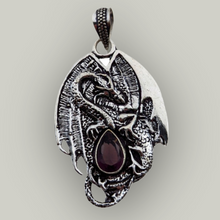 Load image into Gallery viewer, 925 Sterling Silver, Dragon with Amethyst, Pendant