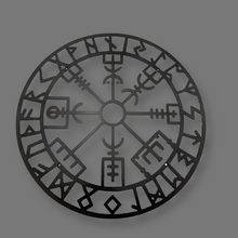 Load image into Gallery viewer, Black matte viking compass Compass -Metal Art