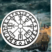 Load image into Gallery viewer, Black matte viking compass Compass -Metal Art