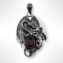 Load image into Gallery viewer, 925 Sterling Silver, Dragon with Amethyst, Pendant