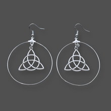 Load image into Gallery viewer, 925 Sterling Silver hook, Triquetra, Earrings -Echo of a Stone