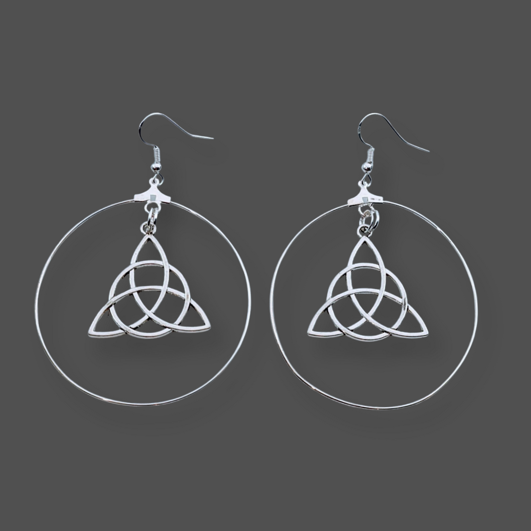 925 Sterling Silver hook, Triquetra, Earrings -Echo of a Stone