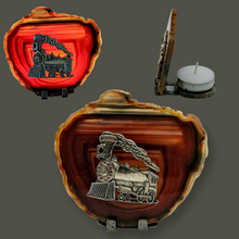 Load image into Gallery viewer, Red Agate, Train, Candle Holder