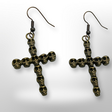 Load image into Gallery viewer, Gothic, Antique Copper, Skull Earrings