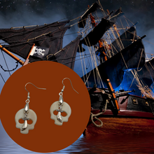 Load image into Gallery viewer, Gothic- 925 Sterling Silver hook, Skull &amp; Dagger, Earrings