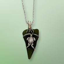 Load image into Gallery viewer, Sea Glass with turtle charm, Necklace -Echo of a Stone