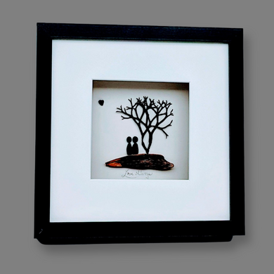 Love Always, Shadow box   - Beach Pebbles
