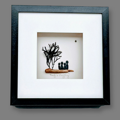 Family is Everything Shadow box - Beach Pebbles Art