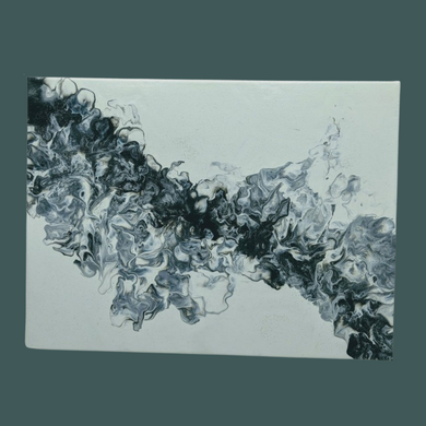 Ebony & Ivory, Acrylic Pour Canvas Wall Art  local pick up