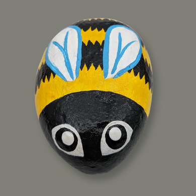 Bee, Hand Painted Rock -Wildlycreative